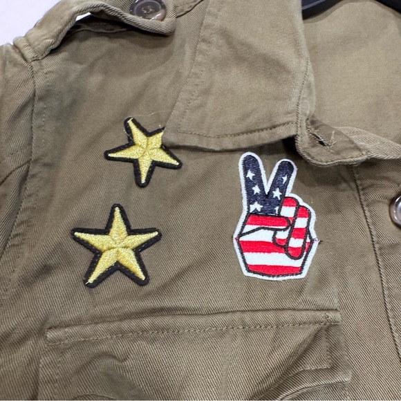 Honey Punch women’s Patch Green military jacket size medium - Picture 8 of 10